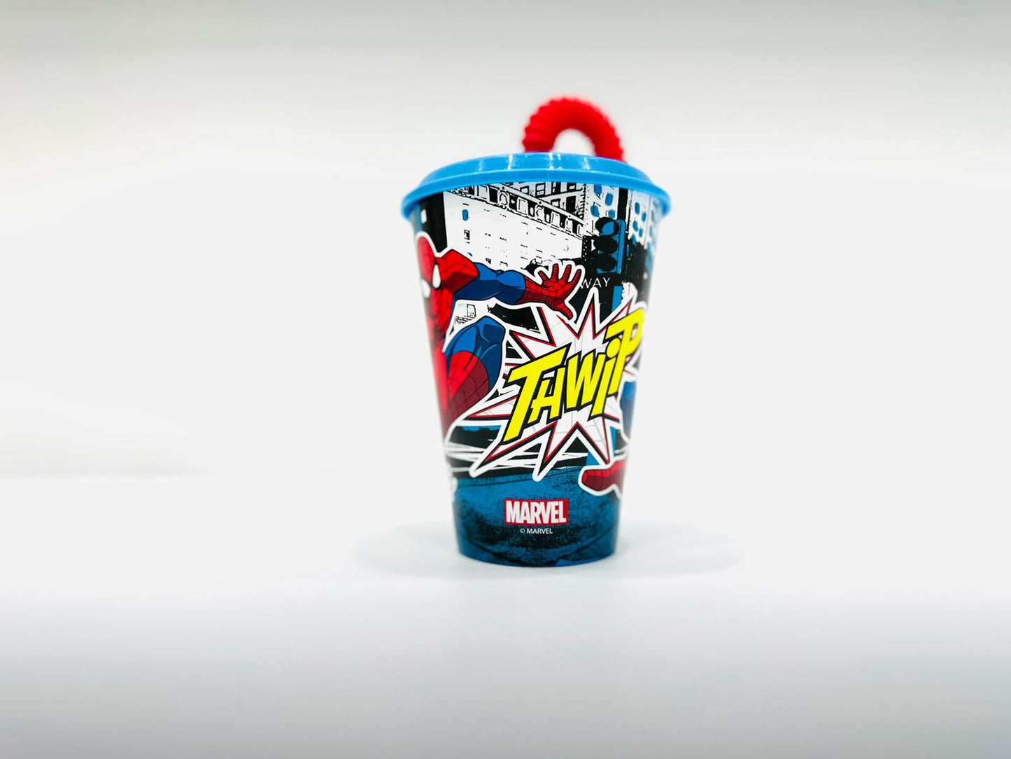 Spiderman Strohbecher, Kunststoff 430 ml